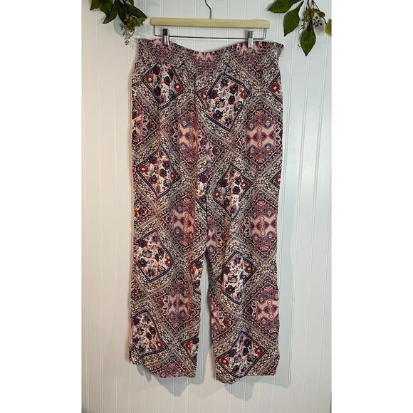 Maurices XL Long Smocked Waist Boho Printed Skirt 100% Rayon Multicolor Womens - Picture 2 of 13